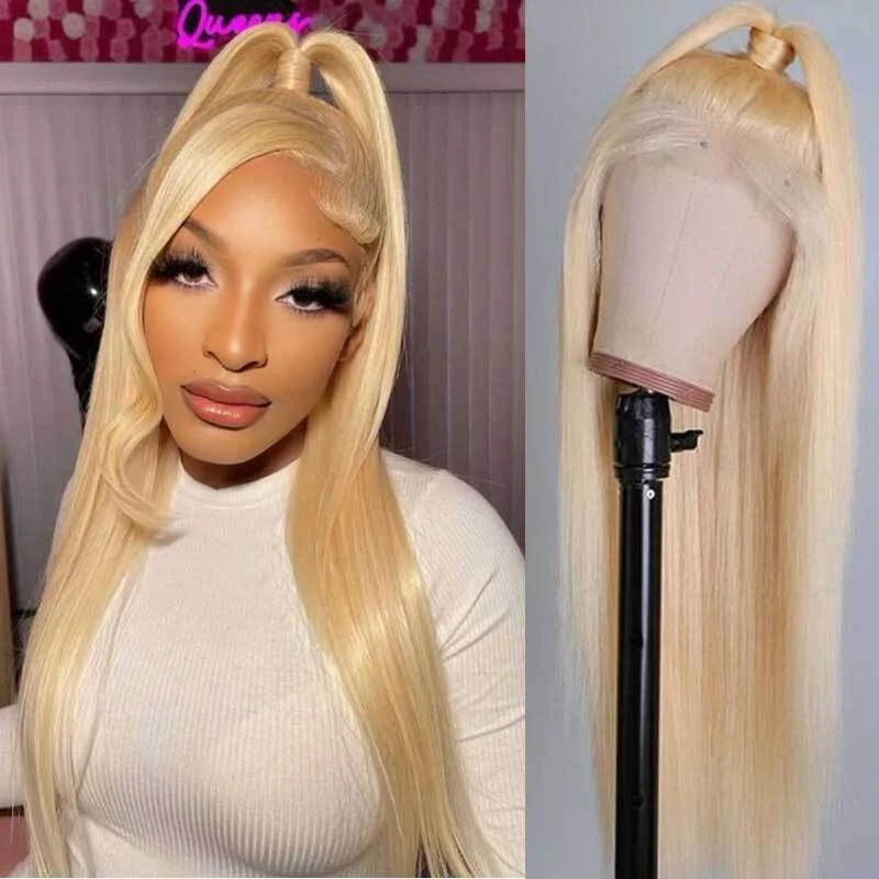 #613 Blonde Straight 360 Lace Frontal Wig HD Transparent Lace Wig Human Hair