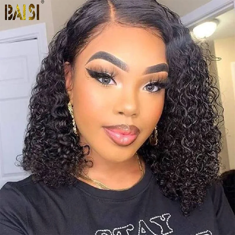 BAISI Curly Bob Wig 100% Human Hair