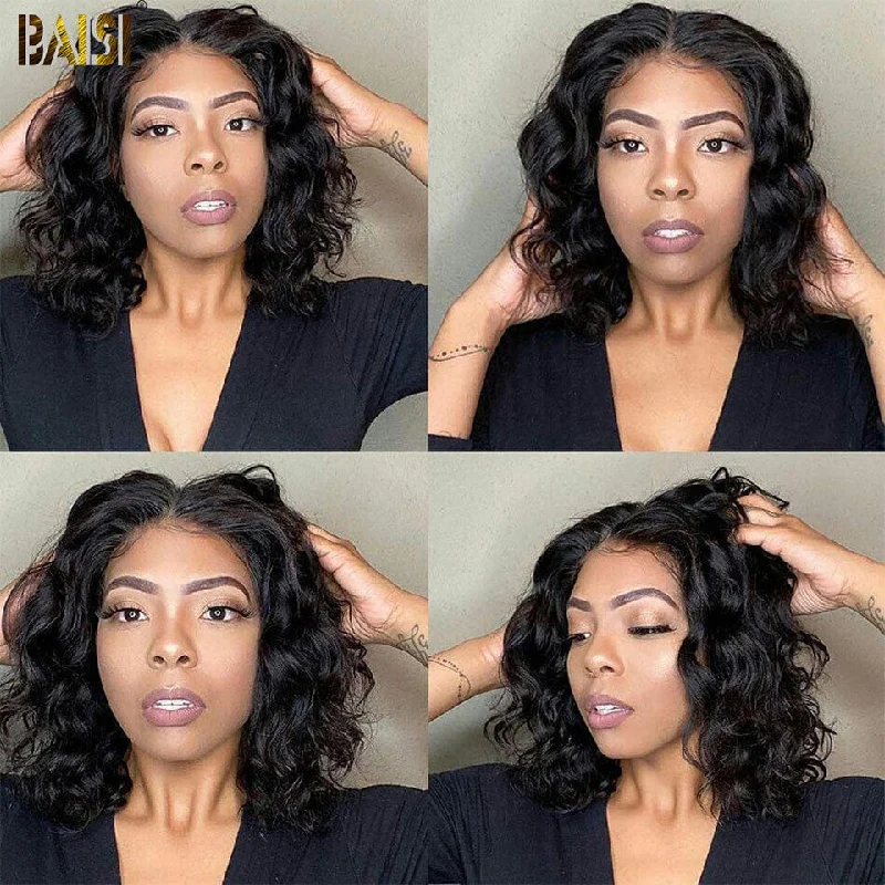 BAISI Natural Wave Bob Wig 100% Human Hair