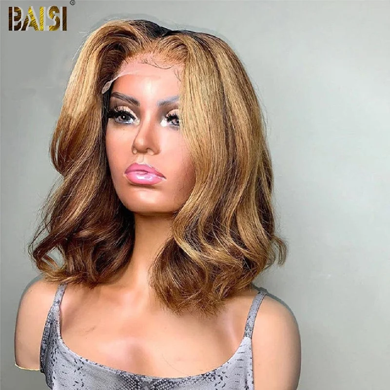 BAISI 1b#4mix 27 Bob Body Wave Wig