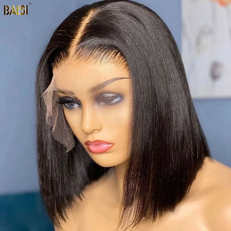 BAISI HD Straight Bob Wig 100% Human Hair