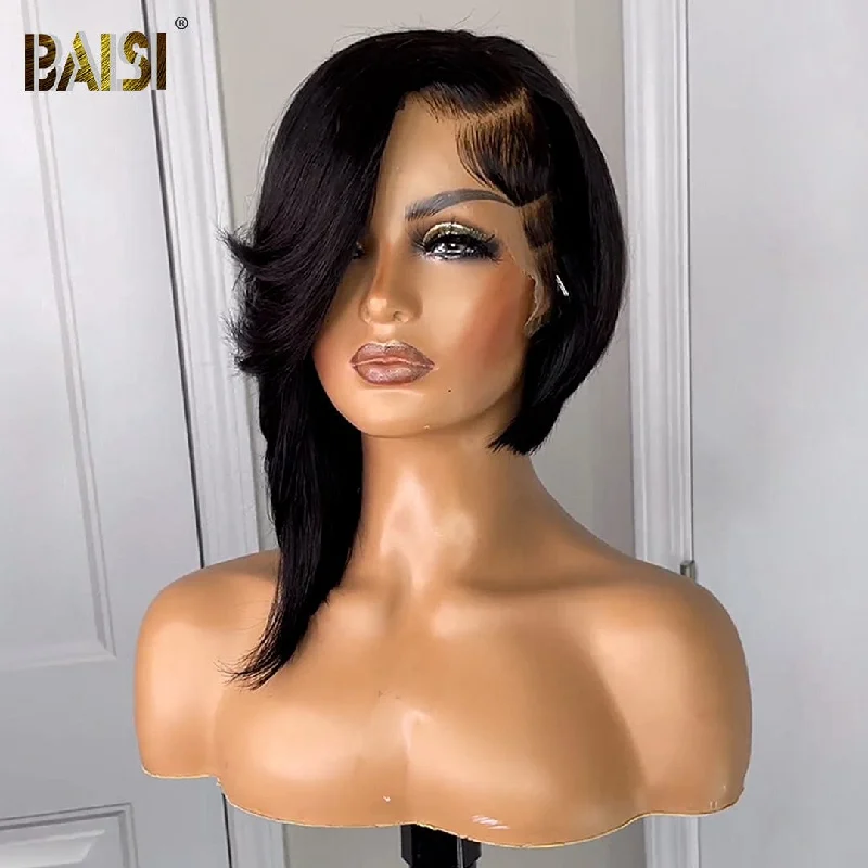 BAISI Sexy Side Part With Wavy Short Wig