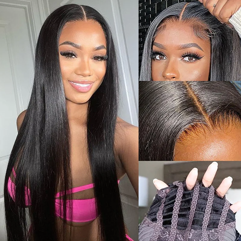 Breathable Air Cap Lace Frontal Wig Straight Wig Human Hair Wigs