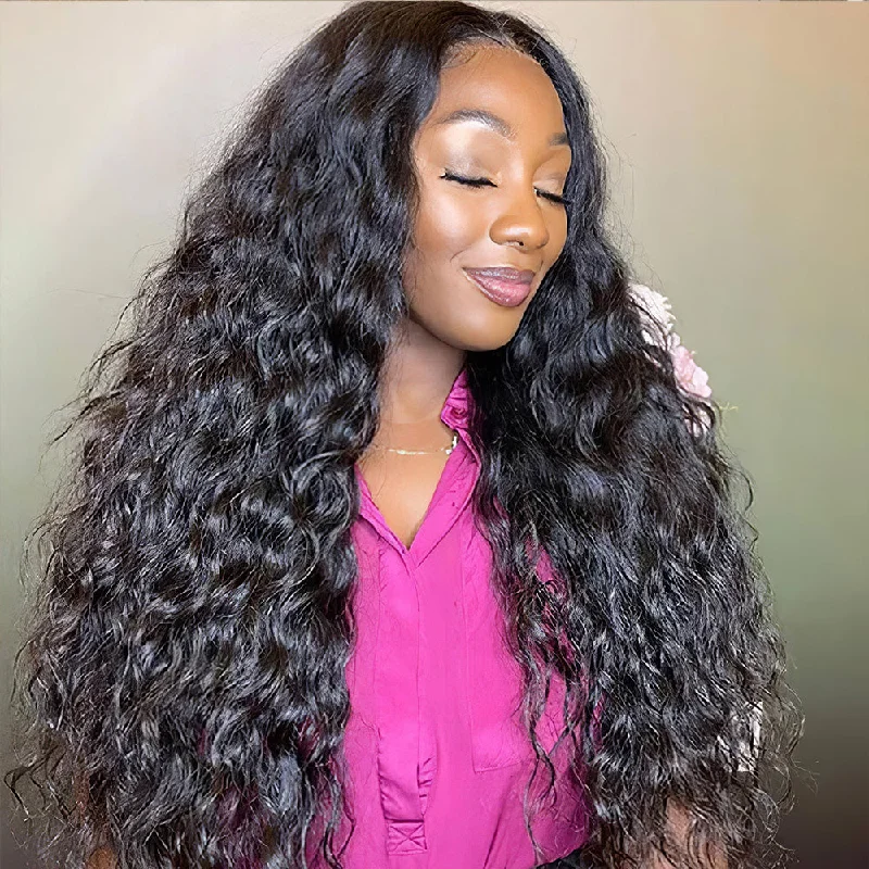 Deep Wave Standard Lace Closure Wig Virgin Human Hair Wigs