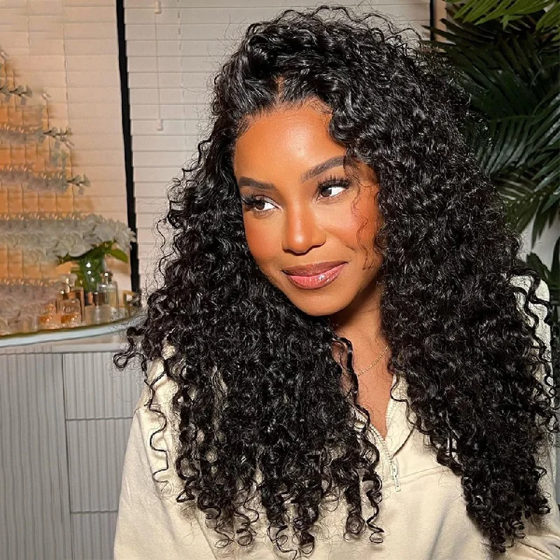 Glueless Wig Deep Wave Standard Lace Frontal Wig Virgin Human Hair