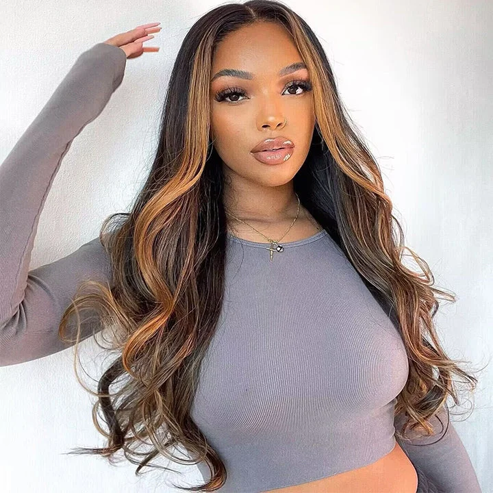 Highlight Body Wave 13x4 Pre Everything Wig Pre Cut Lace Glueless Human Hair Wig