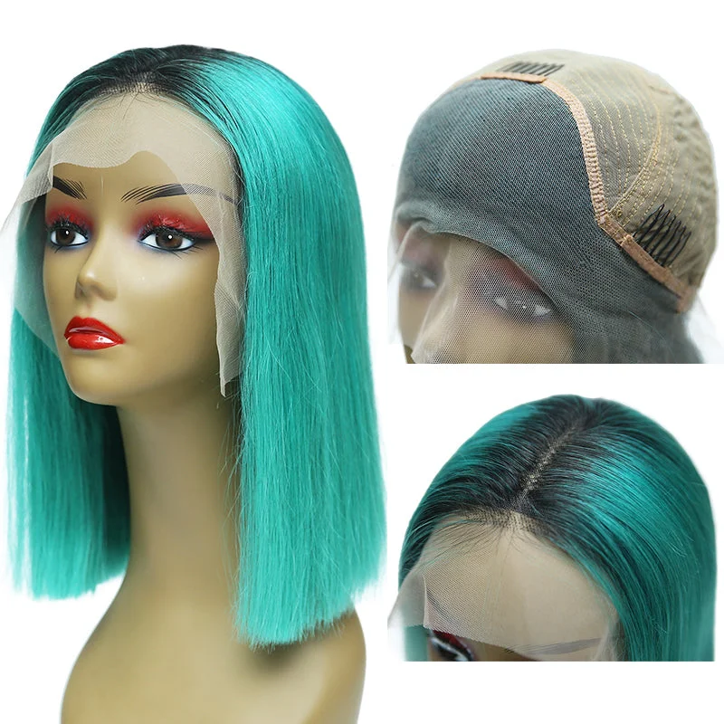 Msbeauty Turquoise Green Lace Front Bob Wig 2019 Summer Best Seller Hair