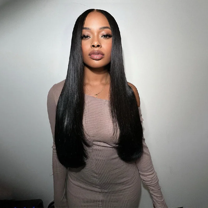 Real HD Lace Frontal Wigs Straight Pre-plucked Human Hair Wigs