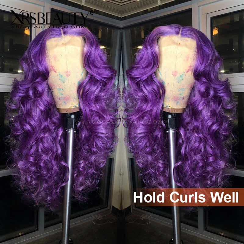 Silky Straight Purple Lace Front Wig 100% Human Hair [CFW19]