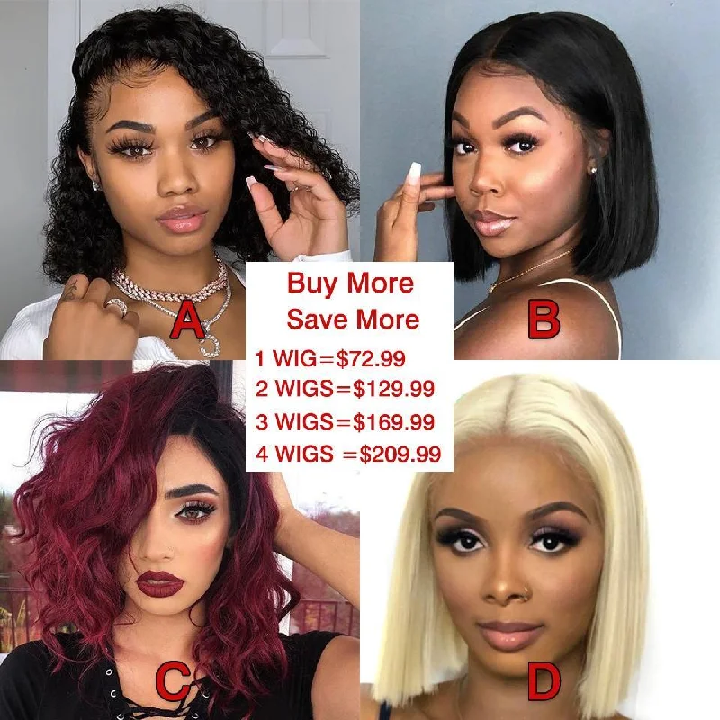 Special Package Sale 4 Short BOB Wigs | BUY MORE SAVE MORE