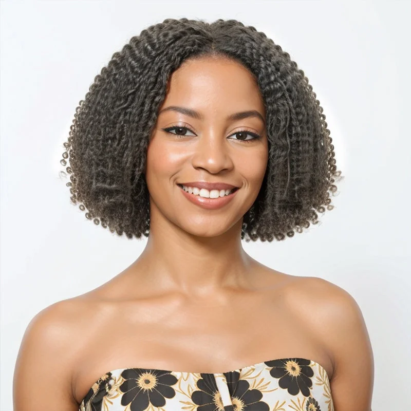 Trendy Limited Design Salt And Pepper Dreadlock Twist Style Glueless 5x5 Closure Lace  Bob Wigs