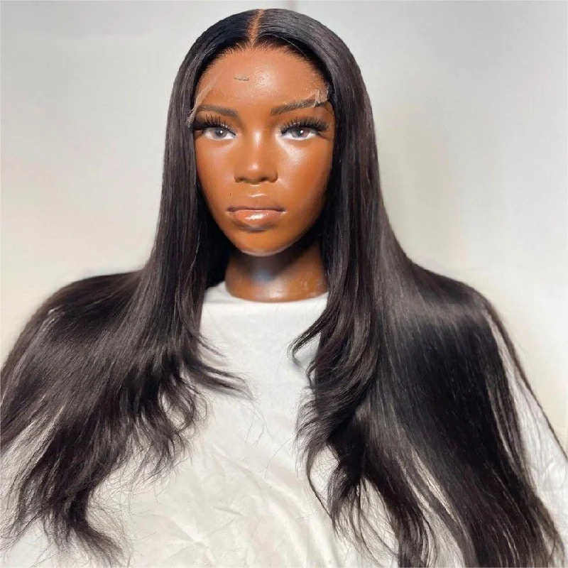 WOWANGEL Wear & Go Straight 6x6 Skinlike Real HD Lace Closure Wig Pre Plucked Glueless