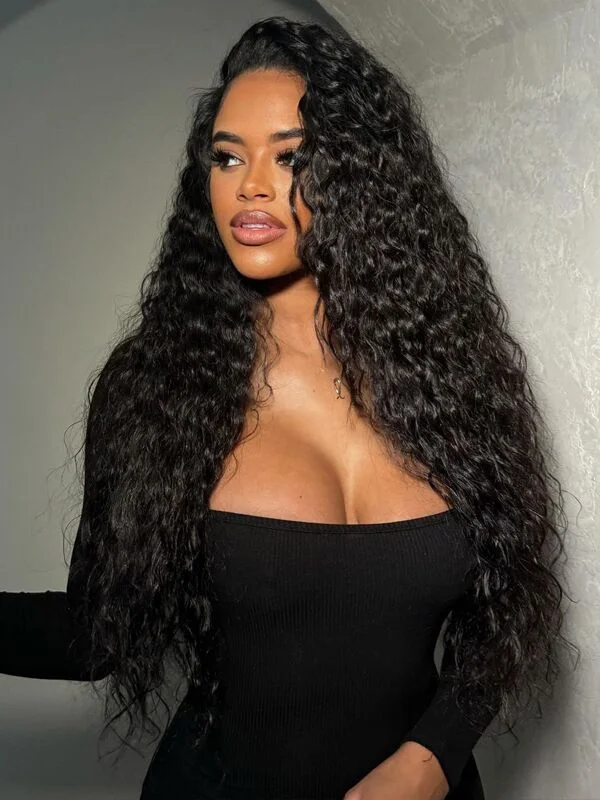 Wavymy Deep Wave 13x6 Lace Frontal Wig Pre Plucked Hairline Lace Wigs Natural Color On Sale