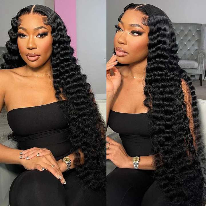 Loose Deep Wave Wigs 4x4 HD Lace Closure 100% Virgin Human Hair Wigs Pre Plucked Natural Hairline - Geeta Hair