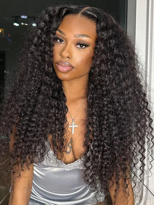 Double Drawn 6*6 Lace Closure Wig Glueless Deep Wave 14A Brazilian Virgin Human Hair Wigs