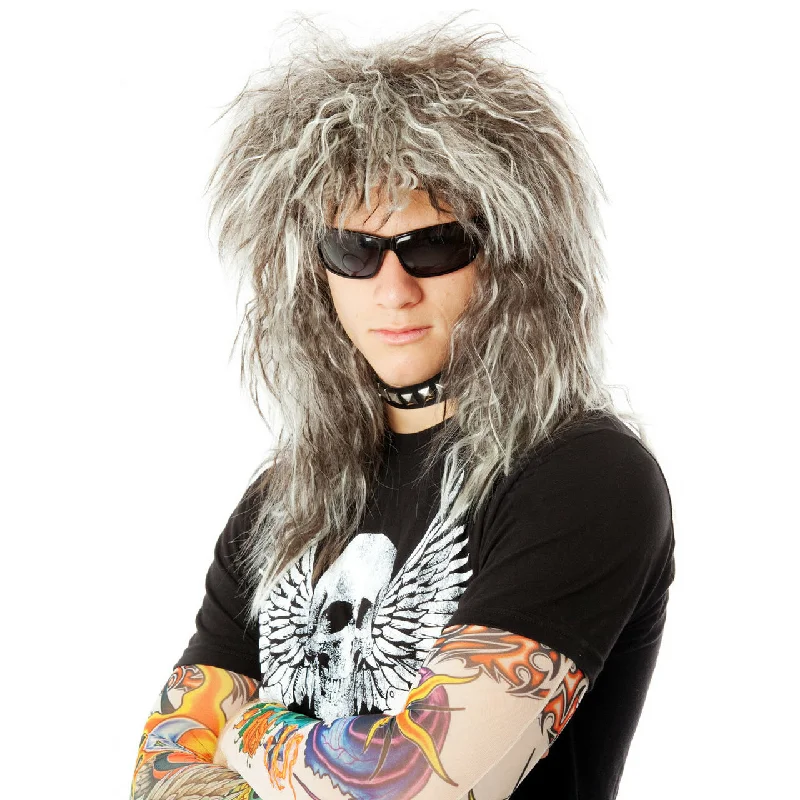 Buy 80s Glam Rock God Rocker Wig and Tattoo Sleeves