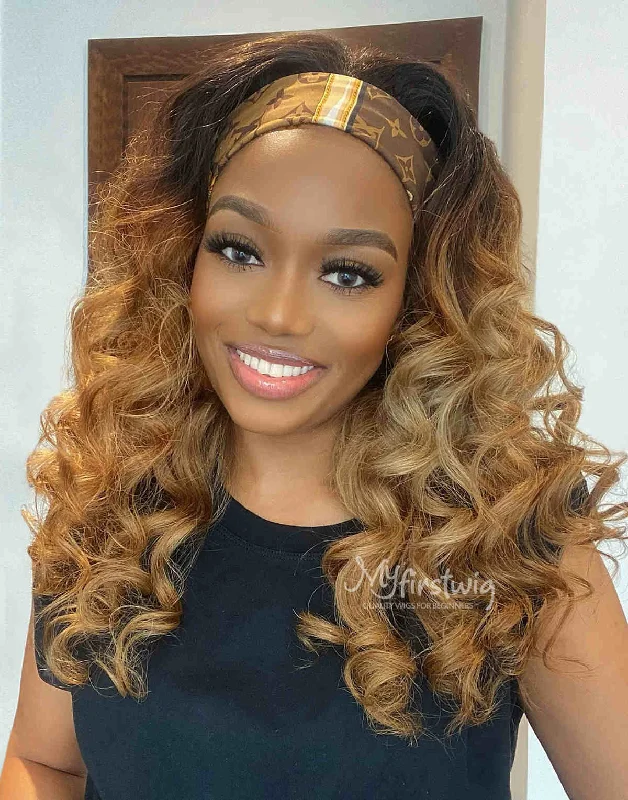 COVERUPBYSELORM - HUMAN HAIR BLONDE WAVY HEADBAND WIG - CBS018