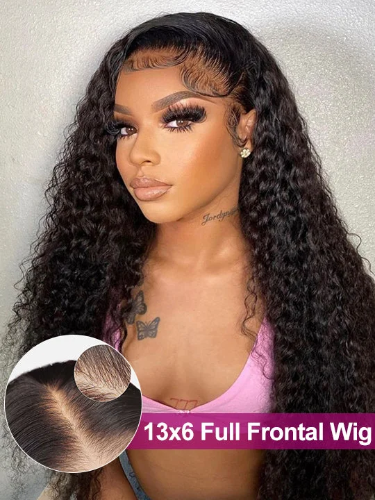 Deep Wave Wig 13x6 Transparent HD Lace Front Wigs 14A Double Drawn Hair