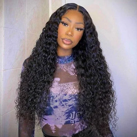 CLEARANCE SALE | Deep Wave 13*4*1 Lace Part  Wigs Human Hair adjustable Perfectly fit belt Long Wig