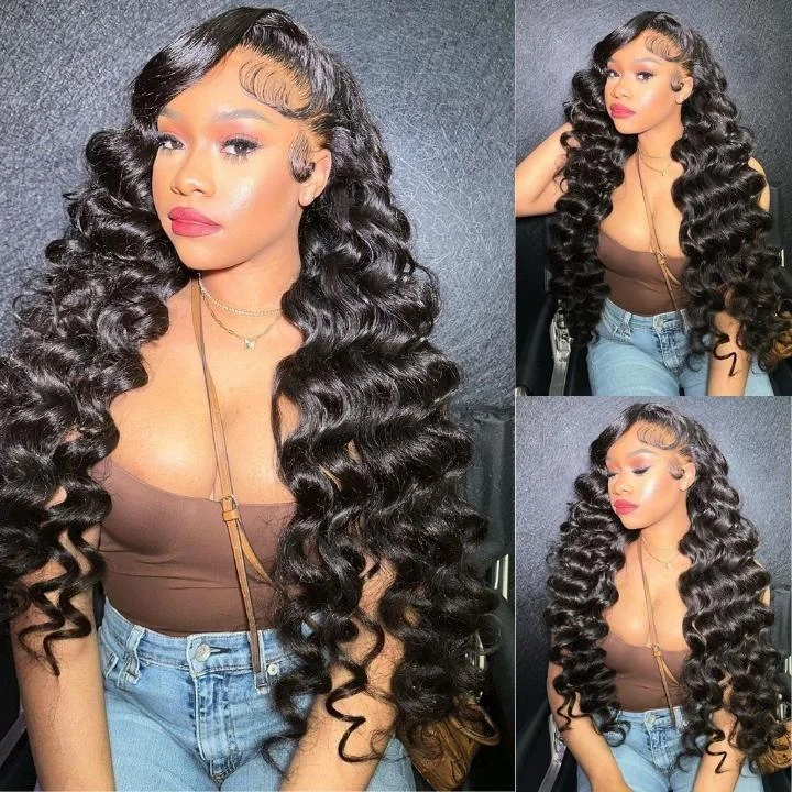 Geetahair Upgrade HD Lace Loose Deep Wave Wig Crystal Clear Lace Human Hair Wigs Match All Skin Color