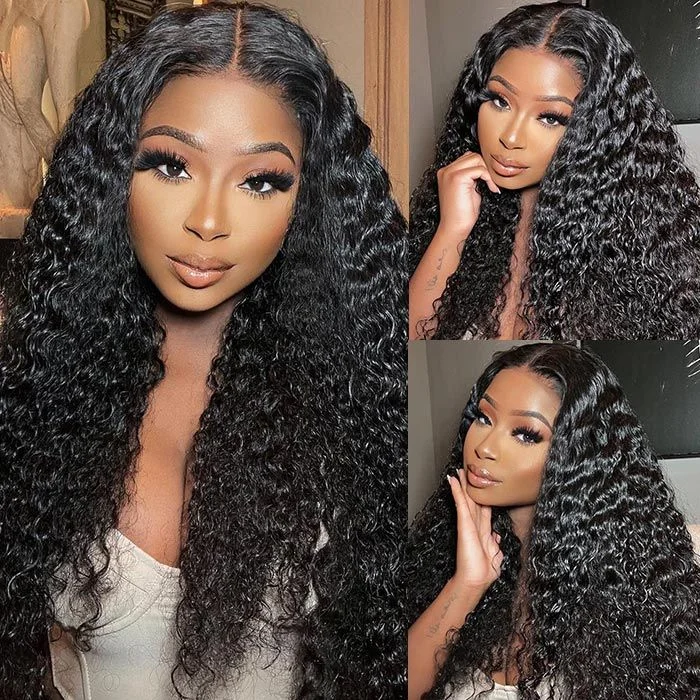 Wear Go Glueless Deep Wave Pre Cut HD Transaparent Lace Human Hair Wigs With Breathable Cap Air Wig-Geeta Hair