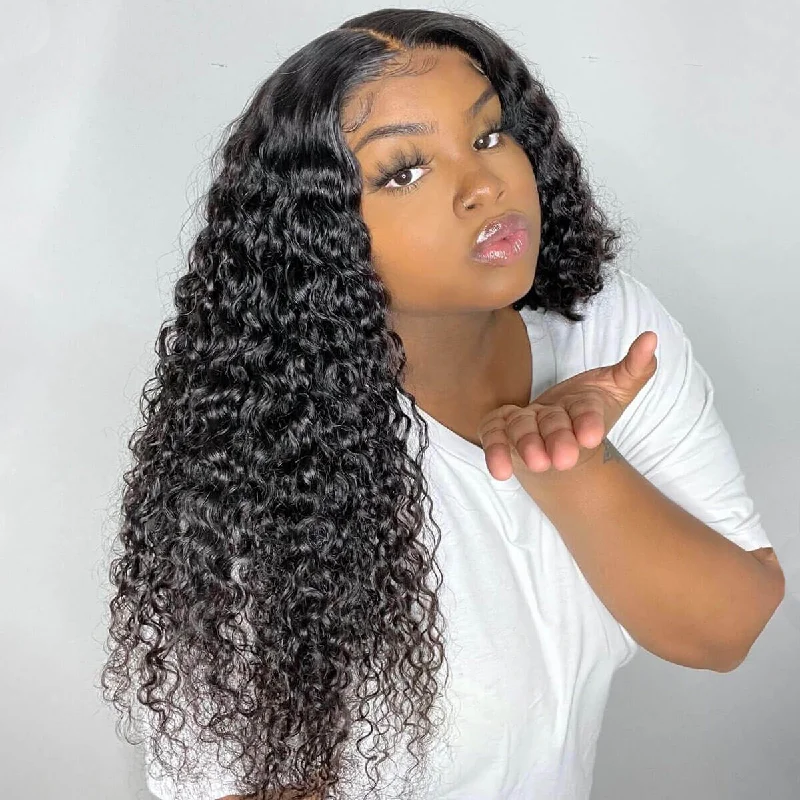 Deep Wave T-part Lace Front Wig Glueless Human Hair Wig-Geeta Hair