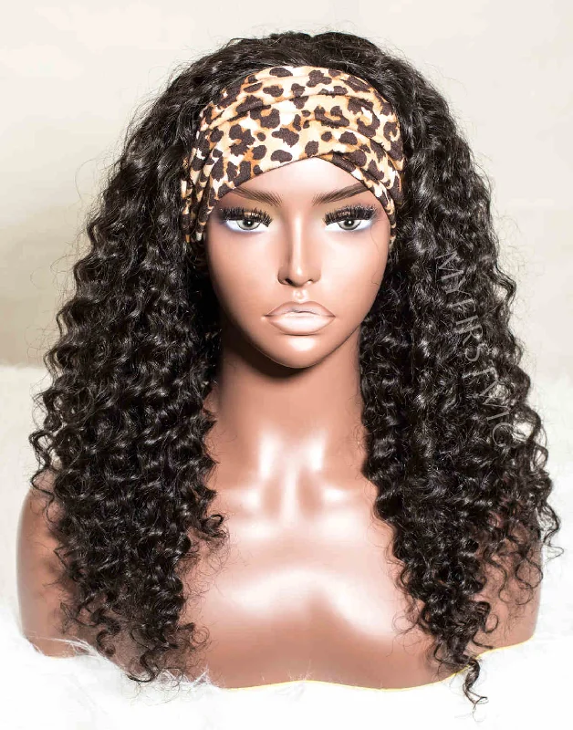 IRENE - 20" INDIAN HUAMN HAIR CURLY (2C-3A) HEADBAND WIG - HBW041