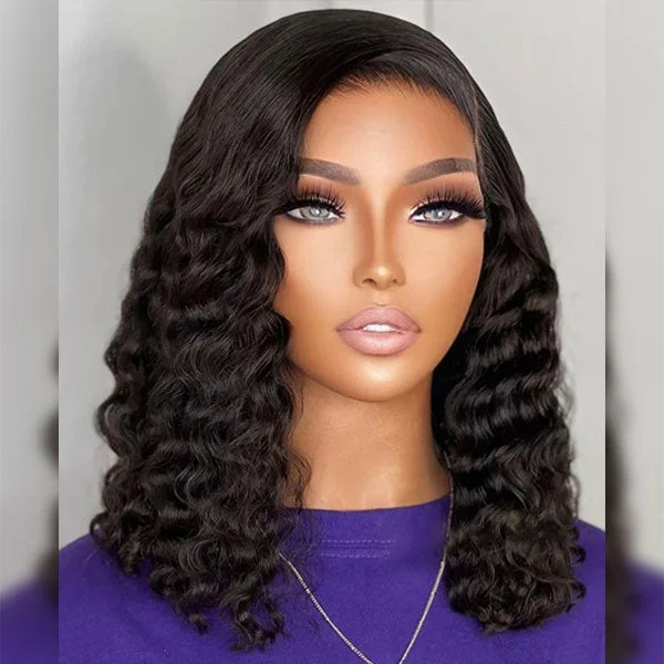 Tiana Shannell Same Junoda 5x5 HD Lace Wig Deep Wave Short Bob Wigs Double Drawn Human Hair Wigs