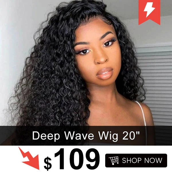 Junoda Hair Deep Wave 4x4 Lace Front Human Hair Wigs Flash Sale