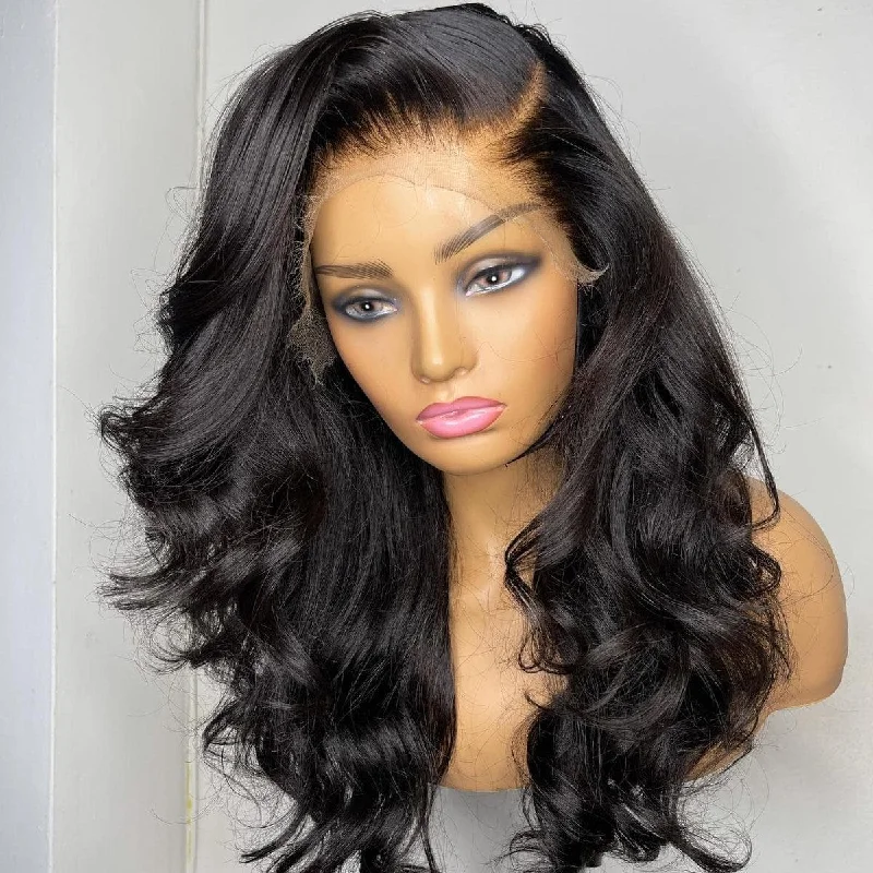 PrePlucked+KnotsBleached Loose Wave 13x4 Frontal Lace Wig Peruvian Virgin Hair