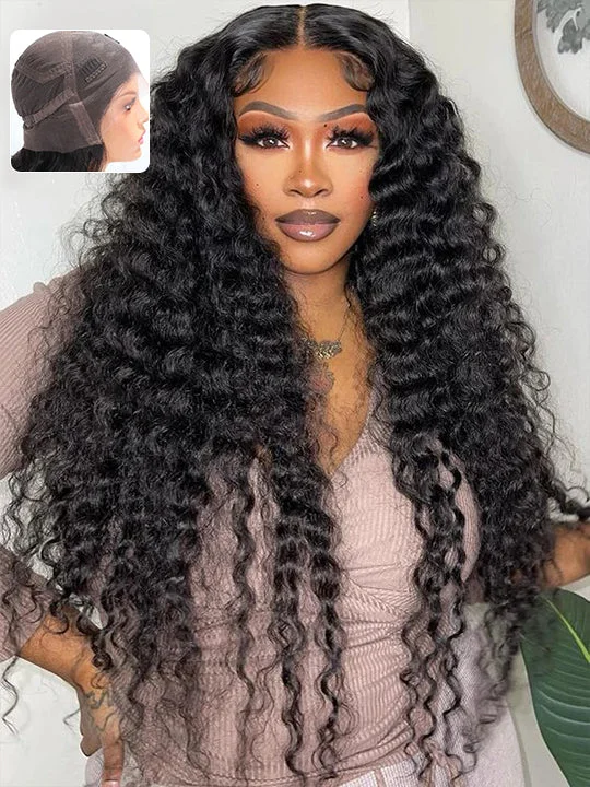 Transparent Full Lace Wig Deep Wave Brazilian Virgin Human Hair Wigs