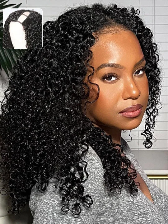 Cheap U Part Wig Glueless 14A Virgin Human Hair Wigs For Black Women