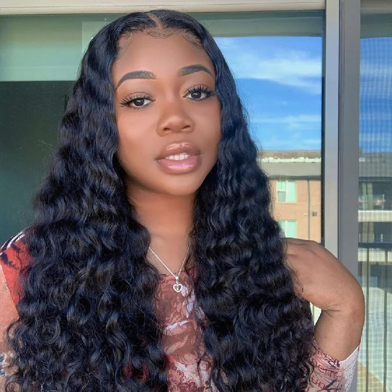 Wavymy Loose Deep Wave Virgin Hair Weave 3 Bundles With 13x6 Lace Frontal