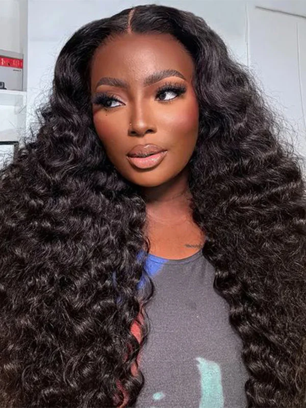 Wavymy Realistic Natural Hairline HD Lace Wigs Loose Deep Wave 4x4 Lace Closure Human Hair Wigs