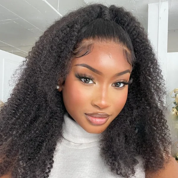 OUTLET | Afro Curly Glueless Undetectable Invisible 13x4 Lace Frontal Wig 22 Inches