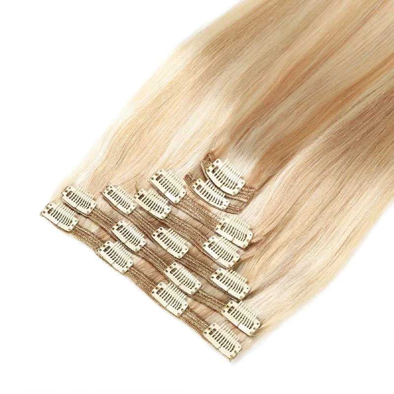 Clip In Hair Extensions #18/60 Honey Platinum Blonde 17"