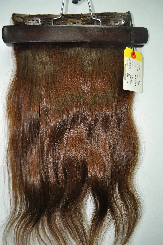 20 Inch Remy Pure Natural Wavy - 2 Piece SET -  Dark Brown 004