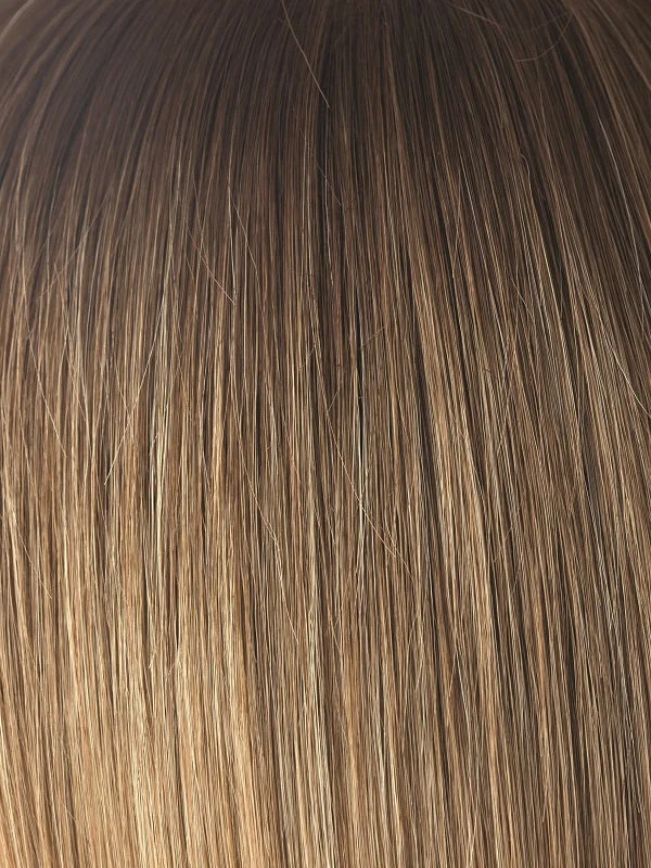 MACADAMIA-LR | This color is our darker more beige blonde. The root is soft brown color that melts into a beige blonde color. The look is natural and universally flattering