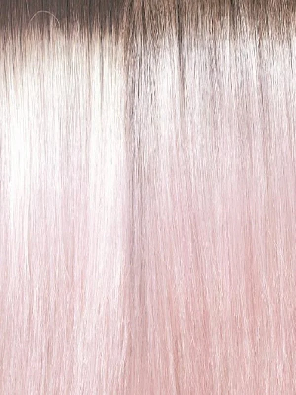 BUBBLEGUM-R | Soft pastel pink base with warm brown root