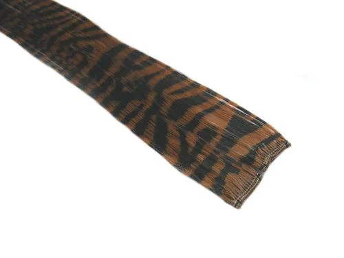 Clip In Colour Hair Streaks  - Brown Tiger / Zebra