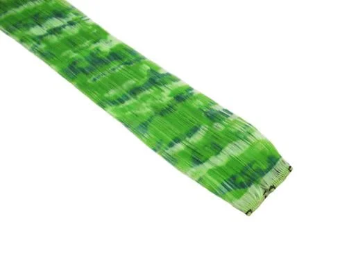 Clip In Colour Hair Streaks - Green Camouflage