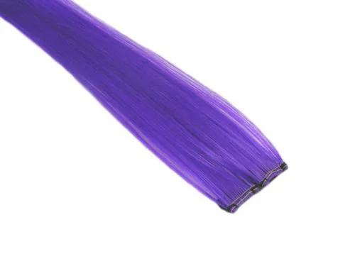 Clip In Colour Hair Streaks - Neon Purple