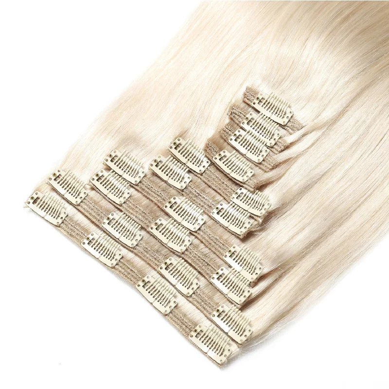 Clip In Hair Extensions #1001 Pearl Blonde 17"