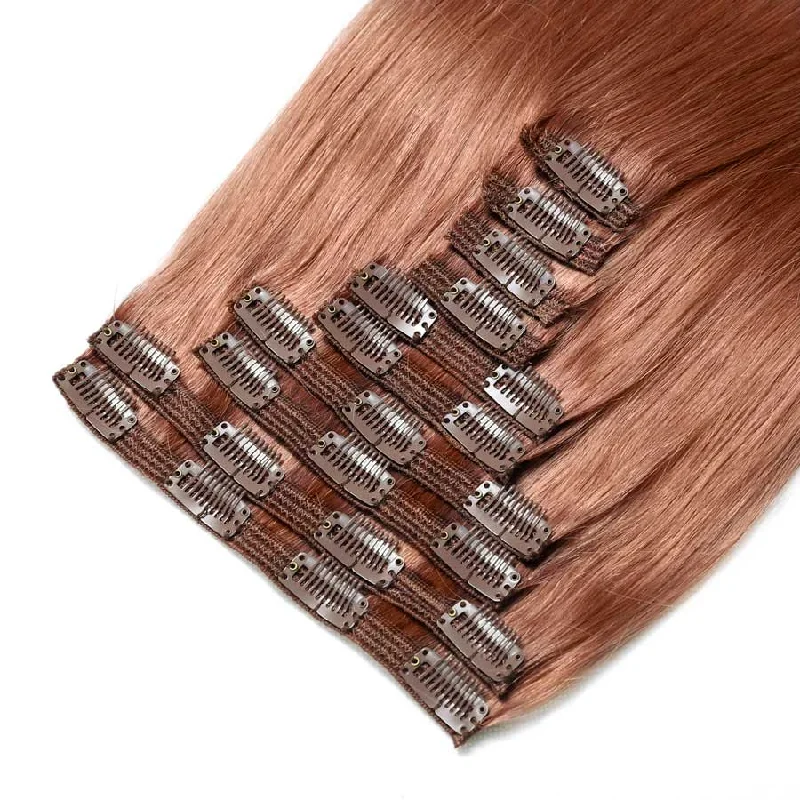 Clip In Hair Extensions #30 Medium Copper 17"