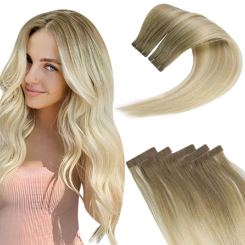 [US] Moresoo Virgin Injection Tape in Human Hair Extensions Balayage Blonde (#8/27/60)