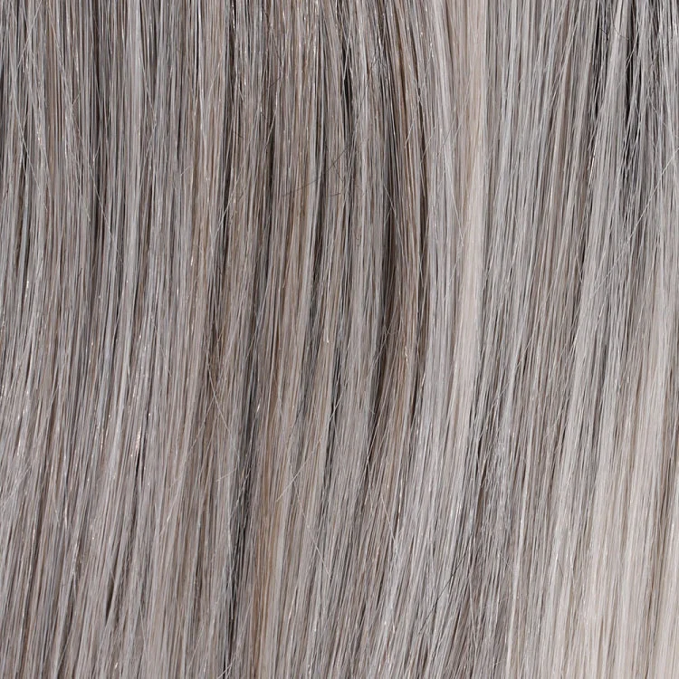 Chrome | 4R/51/56/60 | Cappuccino brown root with gradual mixture of 30% grey, 10% grey and white at the tip