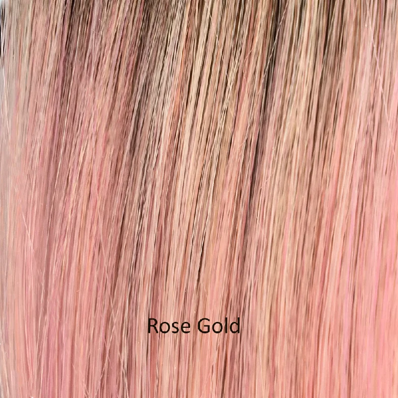 Rose Gold | a beautiful shimmering blend of blondes, pink, with a soft light brown roots