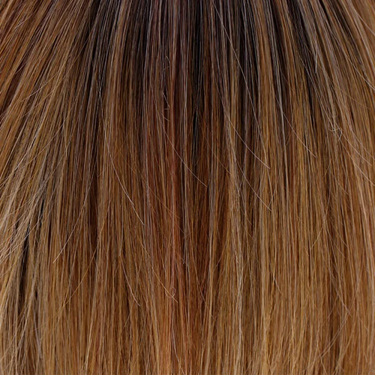 Sugar Cookie with Hazelnut | 6R/144/88B | Rich dark chocolate rooting with a blend of golden blonde, honey blonde, natural medium blonde, and pure blonde highlights