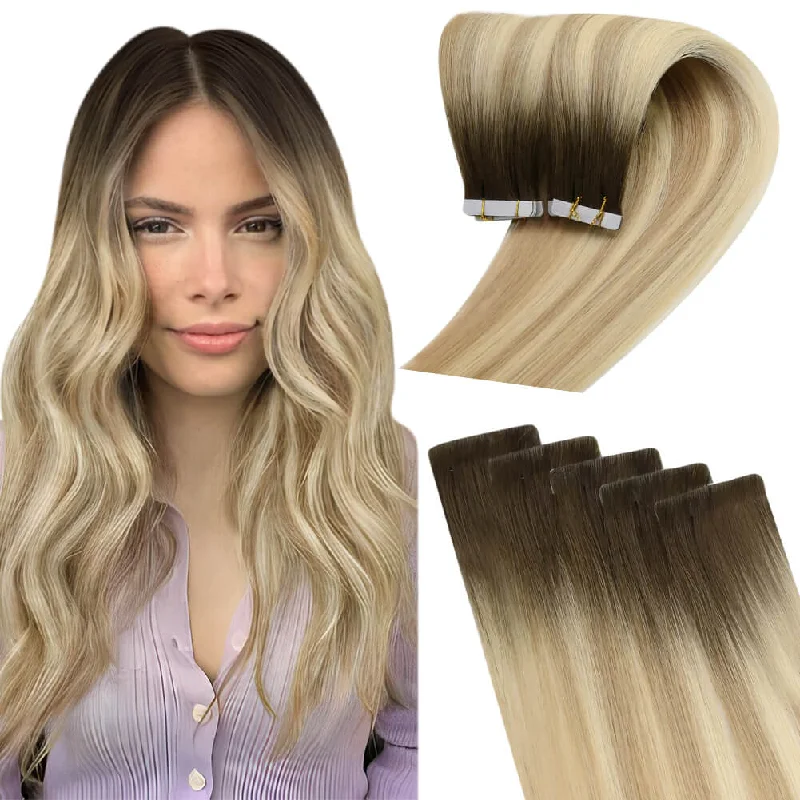 [US] Moresoo Virgin Injection Tape in Human Hair Extensions Balayage Brown (#2/18/22)