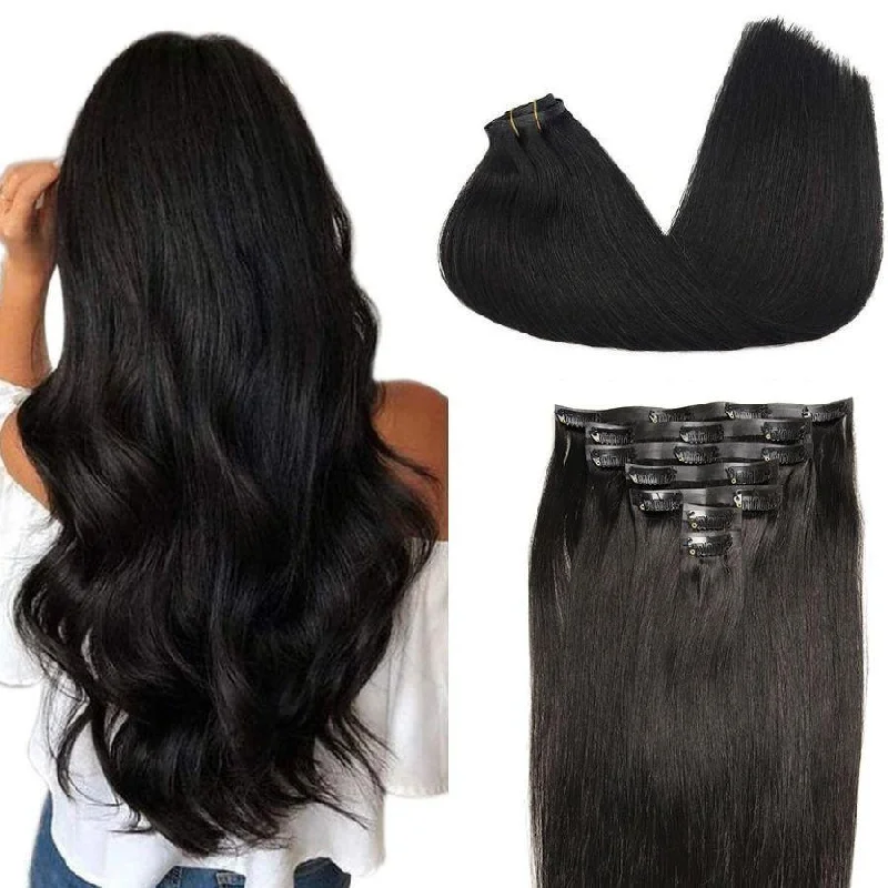 WOWANGEL Seamless Clip In Hair Extensions Straight/Body Wave/Kinky Straight/Kinky Curly